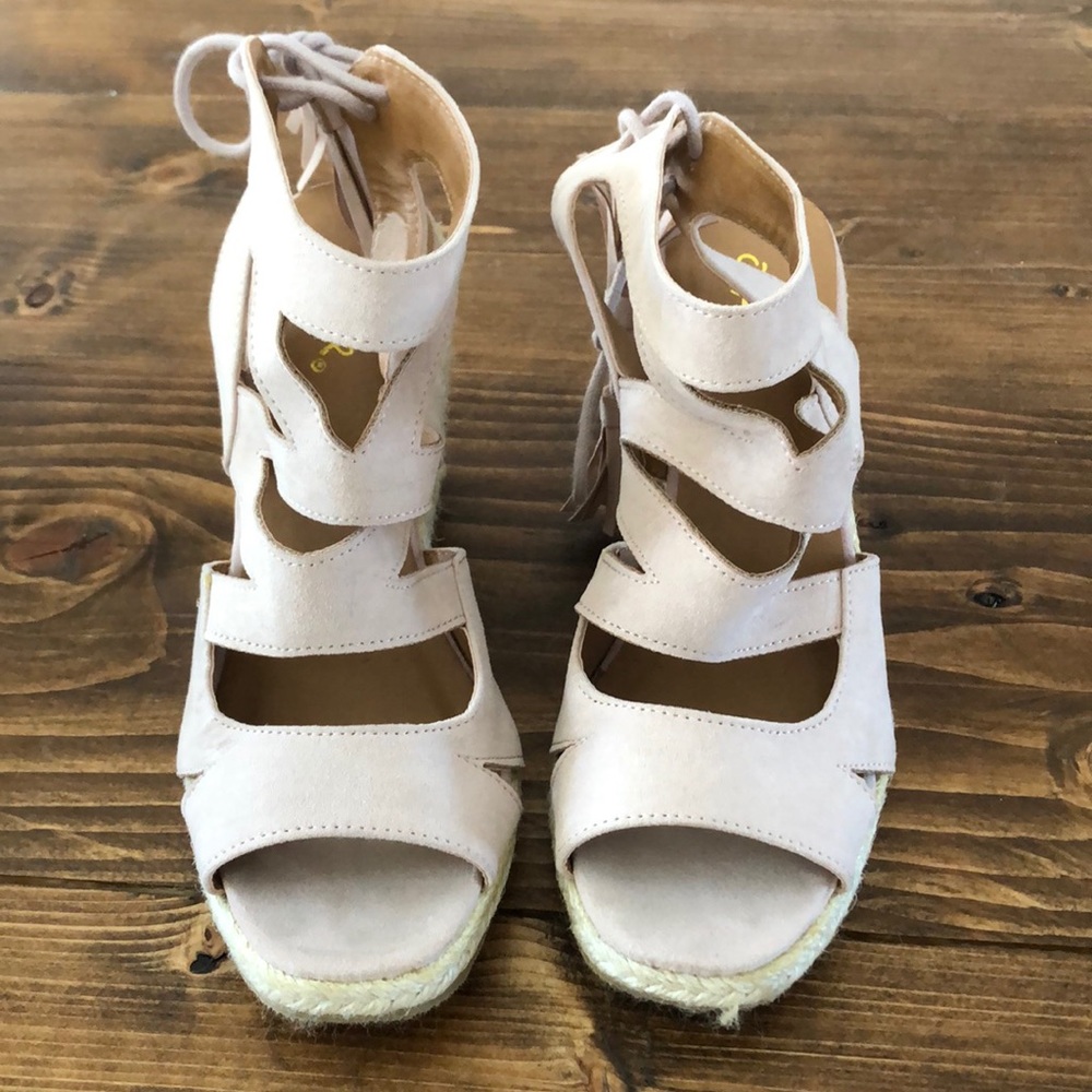 Bohme blush strappy wedges